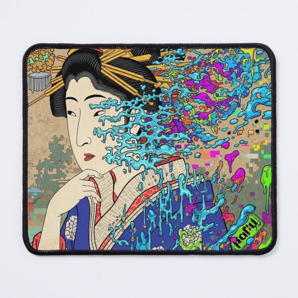 Item preview, Ukiyo-e Glitch: Neon Liquid Geisha designed and sold by JapanNeoArt.