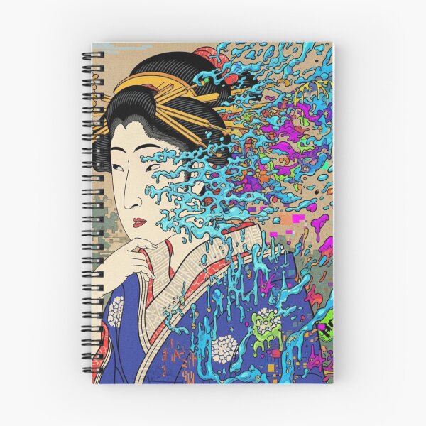 Item preview, Ukiyo-e Glitch: Neon Liquid Geisha designed and sold by JapanNeoArt.