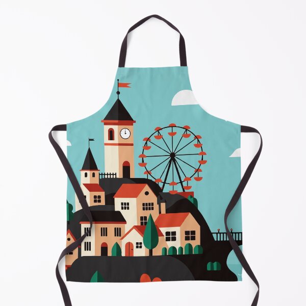 Item preview, A small town with a Ferris wheel designed and sold by Design4uStudio.