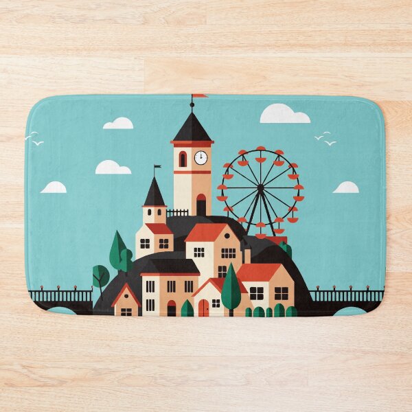 Item preview, A small town with a Ferris wheel designed and sold by Design4uStudio.