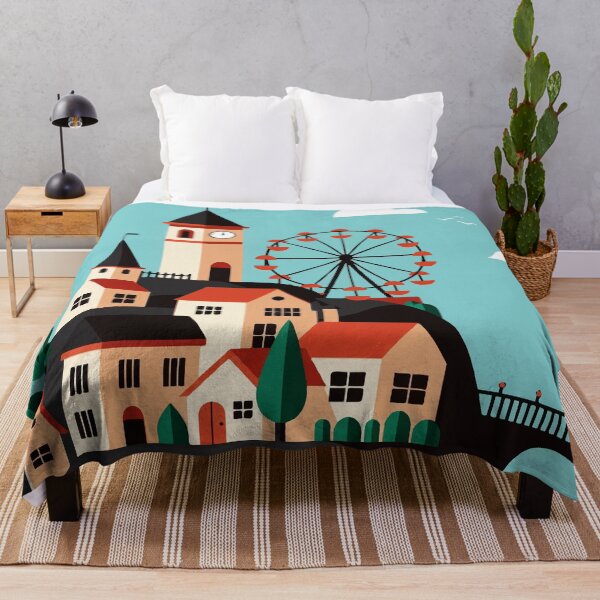 Item preview, A small town with a Ferris wheel designed and sold by Design4uStudio.