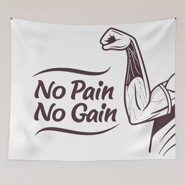 Item preview, No Pain No Gain Bicep Outline Graphic designed and sold by Katsiampl.