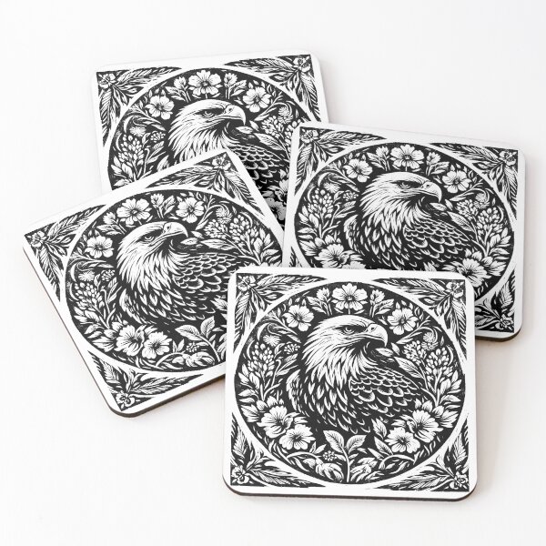 Item preview, Blockprint Eagle Art designed and sold by atkindesign.