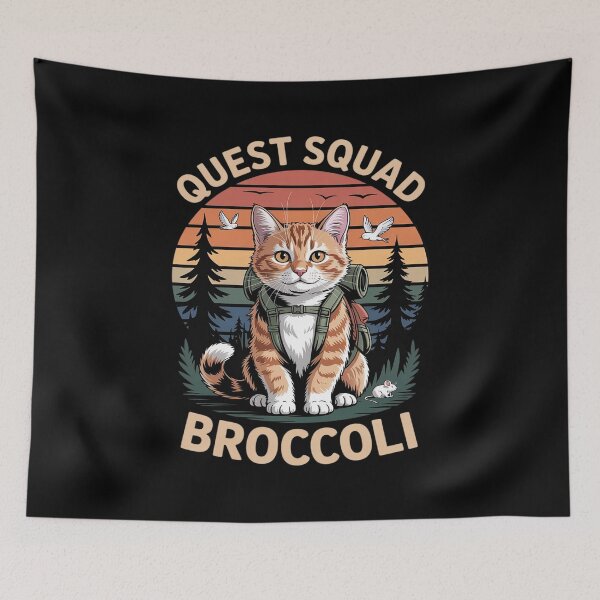 Item preview, Quest Fantasy Squad Broccoli Funny Cat designed and sold by Idarmotar.