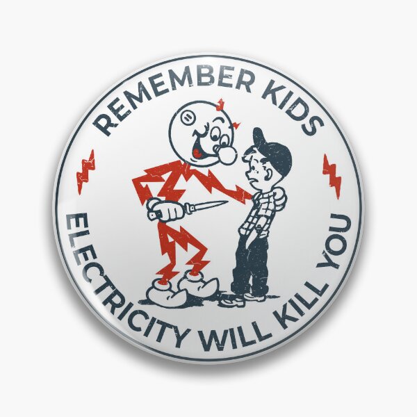 Item preview, Reddy Kilowatt vintage sparky, funny electrician, remember kids electricity will kill you, electric hazard warning, lineman hard hat  designed and sold by CharmedVille.