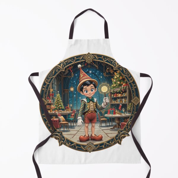 Item preview, Vintage Christmas Pinocchio Holiday Party Art designed and sold by AQUILAKREO.