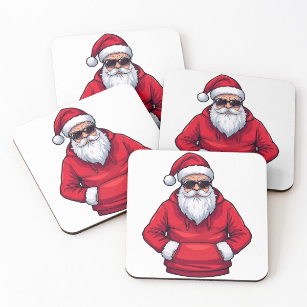 Item preview, Cool Santa Claus in Red Hoodie – Modern Urban Christmas Illustration with Sunglasses and White Beard designed and sold by PixelVibe782.