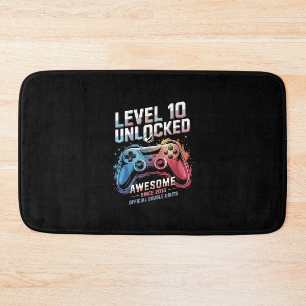 Item preview, Level 10 Unlocked Awesome Since 2015 10th Birthday Gaming  designed and sold by BeetleMalon.