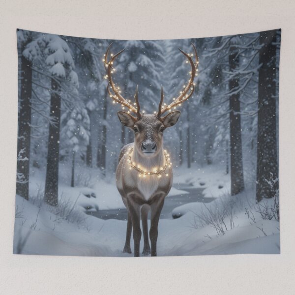 Item preview, Winter Reindeer Christmas Charm designed and sold by PrintBreeze.
