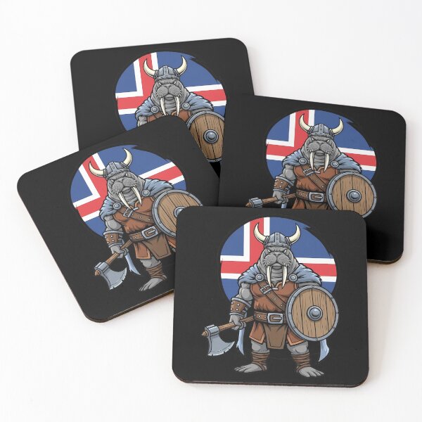 Item preview, Walrus Viking Warrior Iceland Flag Axe designed and sold by k3rstman1.