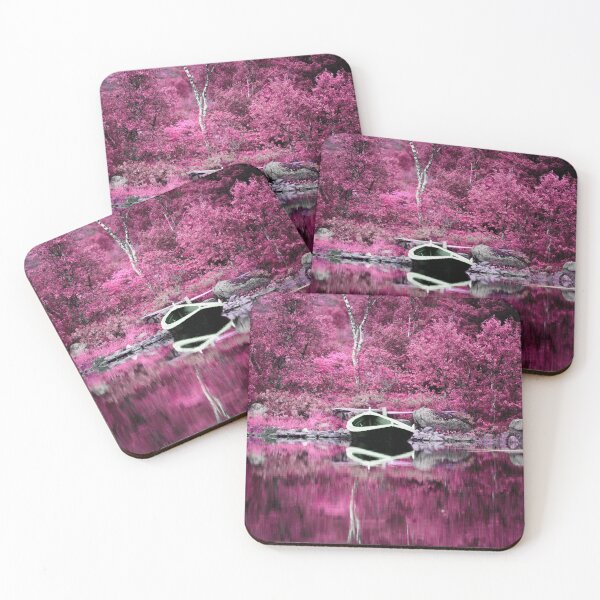 Item preview, Autumnal pink – boat on reflective water / Swiss Artwork Photography designed and sold by Raphael Wolf.