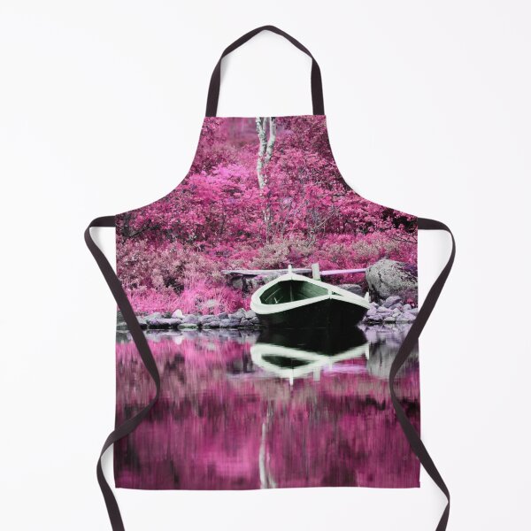 Item preview, Autumnal pink – boat on reflective water / Swiss Artwork Photography designed and sold by Raphael Wolf.