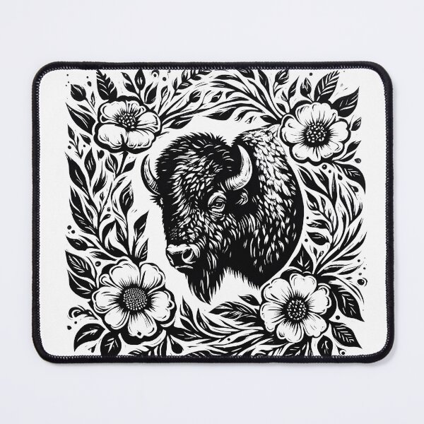 Item preview, Floral Bison Art designed and sold by atkindesign.