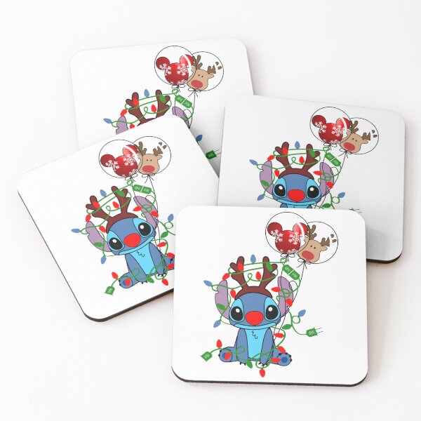 Item preview, Stitch Inspired Christmas Lights Design – Cute Blue Alien Reindeer Holiday Art designed and sold by TiannaSalazar.