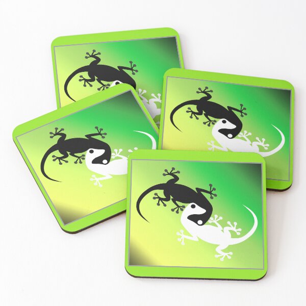 Item preview, Yin Yang Geckos in Green Tones designed and sold by BySherylMarie.