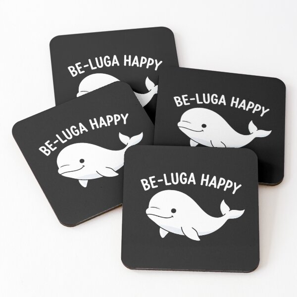 Artikelvorschau, BE-LUGA HAPPY! Niedlicher minimalistischer Beluga-Wal-Cartoon entworfen und verkauft von Sitred123.