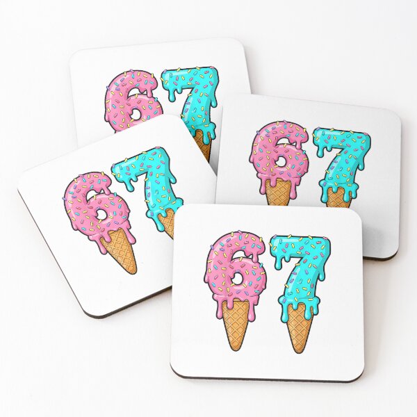 Item preview, 67 Ice Cream Drip Meme Six Seven Gen Alpha Slang T-Shirt designed and sold by RoisinMcConnell.