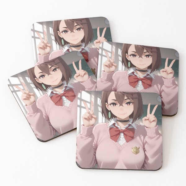 Artikelvorschau, Anime Momo Ayase Dandadan Verspielter Peace-Zeichen-Klassenzimmer-Charm entworfen und verkauft von HumbertoValveno.