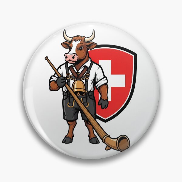 Item preview, Swiss Alphorn Cow Yodel Mascot Flag designed and sold by k3rstman1.