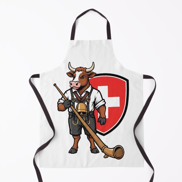 Item preview, Swiss Alphorn Cow Yodel Mascot Flag designed and sold by k3rstman1.