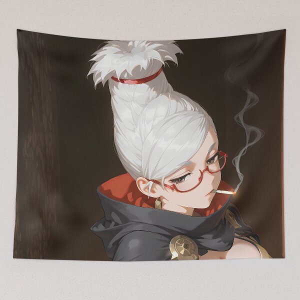 Item preview, Seiko Ayase smoking stylish anime girl Dandadan waifu designed and sold by HumbertoValveno.