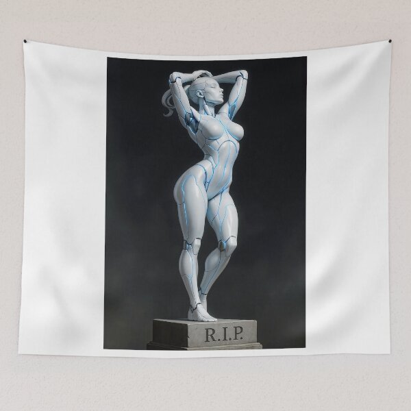 Item preview, Android woman arms up gravestone   designed and sold by CathryneDelamort.