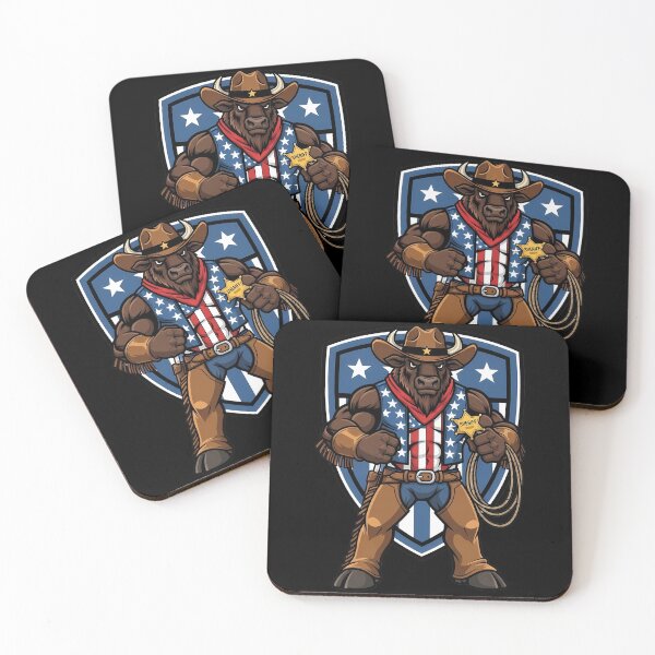 Artikelvorschau, Patriotischer Bison Sheriff Cowboy USA Bull entworfen und verkauft von k3rstman1.