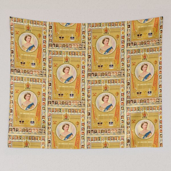 Item preview, Commemorative Poster of Queen Elizabeth II Coronation 1953 | Regal Portrait & Coronation Regalia | British Monarchy History Art designed and sold by artofuniverse.