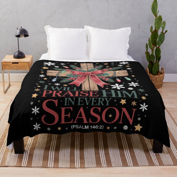 Item preview, I Will Praise Him in Every Season Cross Bow Floral Christmas designed and sold by waazwee6.