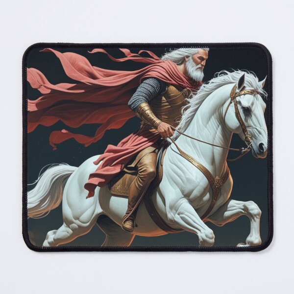 Item preview, Horseman of the apocalypse riding a white horse against a dark background, biblical religious theory, end of the world, designed and sold by evanurozi.
