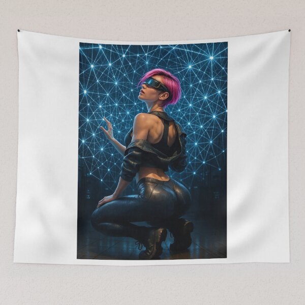 Item preview, Pink haired hacker booty cyber cobweb   designed and sold by CathryneDelamort.