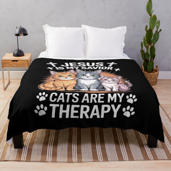 Item preview, Jesus is my savior Cats are my therapy  designed and sold by GGrizeldaRivas.