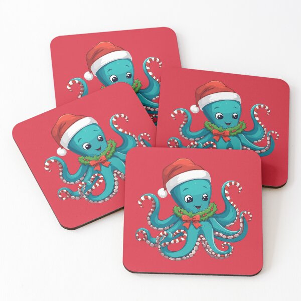 Item preview, Adorable Christmas octopus in a Santa hat designed and sold by Ivy-Triggs.