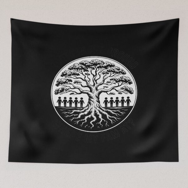 Item preview, Roots In The Ground Where My Fam At Family Reunion Tree designed and sold by petrichorsworld.