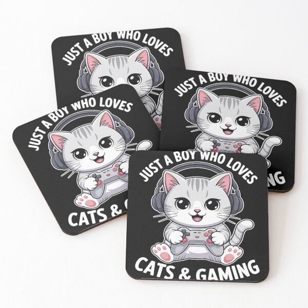 Item preview, Just A Boy Who Loves Cats & Gaming Boy Cat Dad Gamer  designed and sold by GGrizeldaRivas.