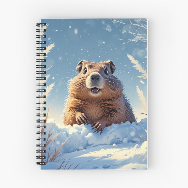 Item preview, Illustration of a surprised groundhog emerging from the snow, high-quality photo designed and sold by evanurozi.