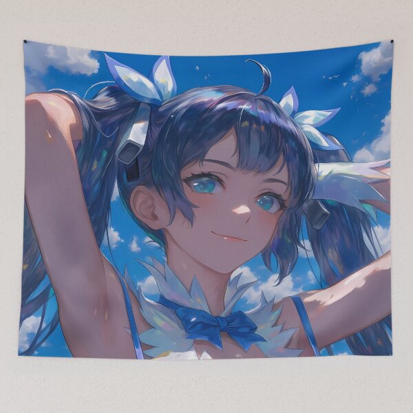 Item preview, Hestia DanMachi Majestic Hitagi Senjougahara Bakemonogatari Bright Sky Dynamic Anime Girl Presence designed and sold by HumbertoValveno.