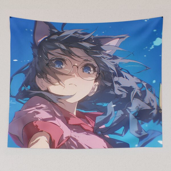 Item preview, Charming Tsubasa Hanekawa Bakemonogatari Blue Sky Cat Ears Graceful Anime Girl designed and sold by HumbertoValveno.