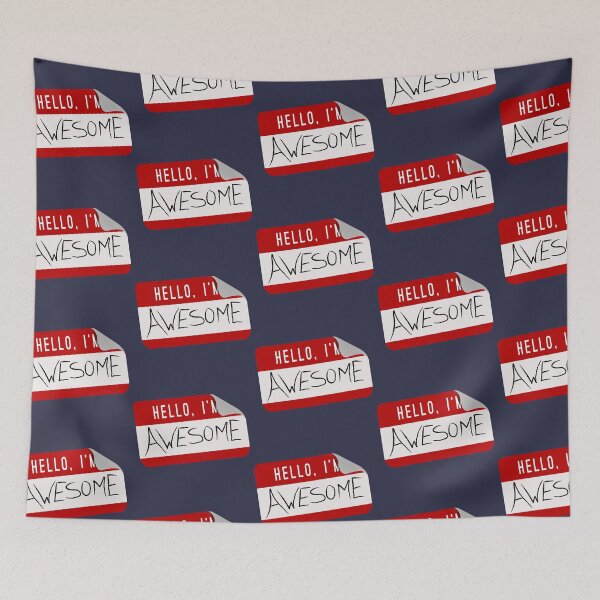Item preview, Hello I’m Awesome – Funny Confident Name Tag designed and sold by Fun Funky Designs.