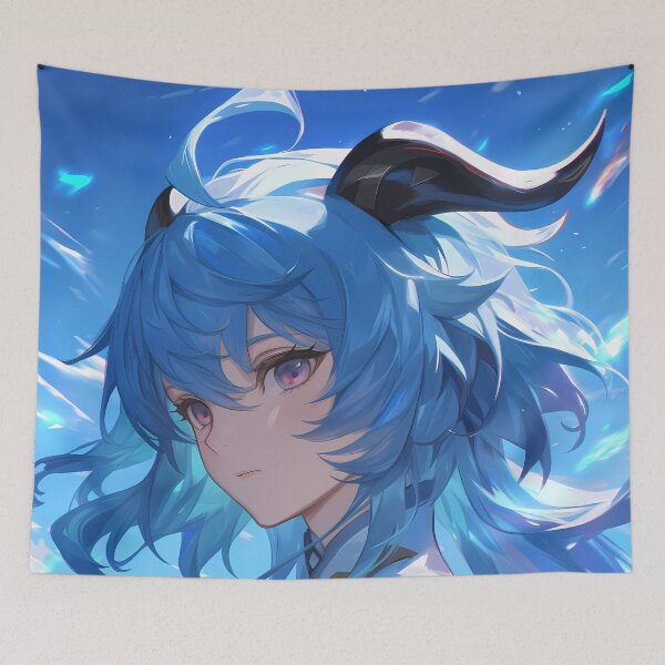 Item preview, Ganyu Genshin Impact serene anime girl blue sky calm grace designed and sold by HumbertoValveno.