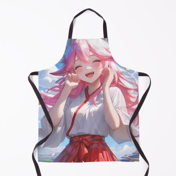 Item preview, Yae Miko Cheerful Shrine Maiden Pink Blossom Sky Genshin Impact designed and sold by HumbertoValveno.