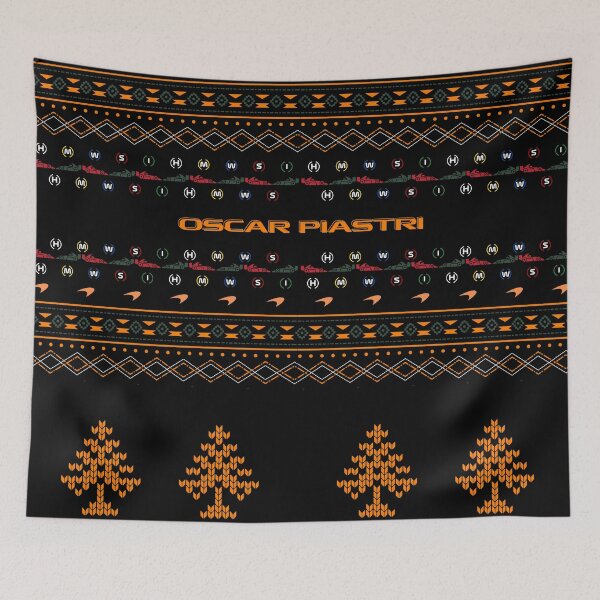Item preview, Oscar Piastri F1 2025 theme Ugly Sweater Christmas socks and stockings designed and sold by Pink Polar F1.