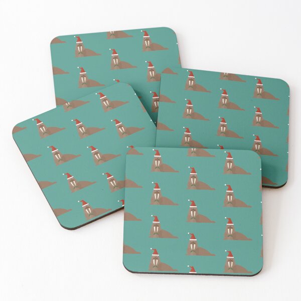 Item preview, Christmas walruses on blue designed and sold by reneesillus.