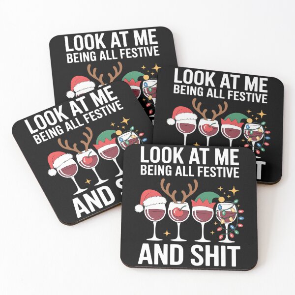 Item preview, Christmas Look At Me Being All Festive Adult Wine Glasses designed and sold by LunaCrazeArt.
