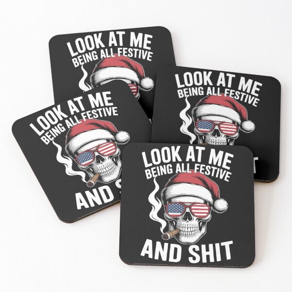 Item preview, Christmas Look At Me Being All Festive Funny USA Skeleton designed and sold by LunaCrazeArt.