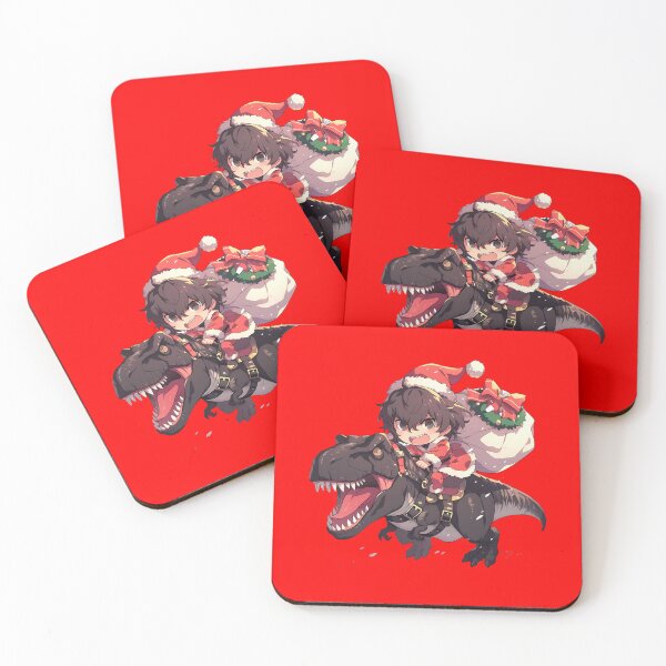 Item preview, Goro Akechi Christmas Dinosaur Santa Ride Persona 5 Game Anime designed and sold by Raslbazola.
