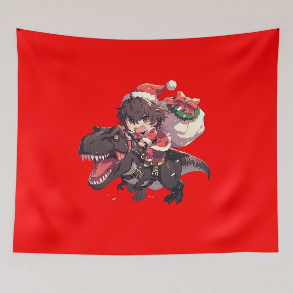Item preview, Goro Akechi Christmas Dinosaur Santa Ride Persona 5 Game Anime designed and sold by Raslbazola.