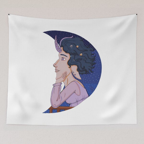 Item preview, Dreamy Star-Horned Elf In The Moon  designed and sold by SapfireStuArt.