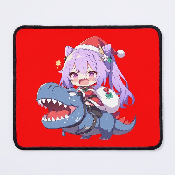 Item preview, Keqing Christmas Dinosaur Ride Genshin Impact Game Girl Chibi Kawaii designed and sold by Raslbazola.