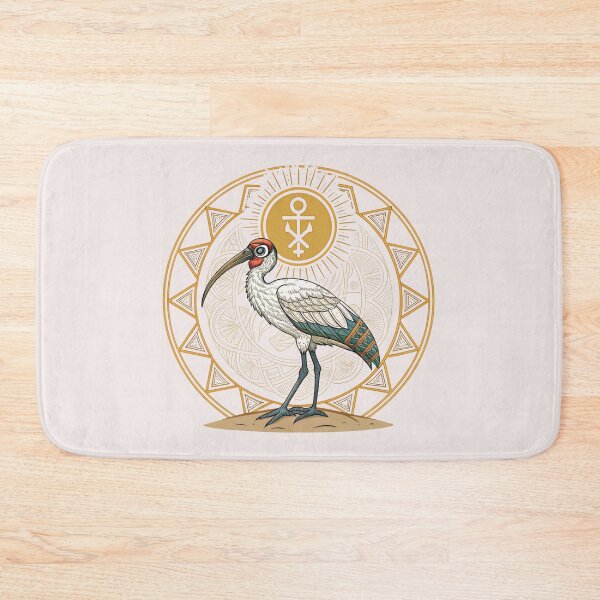 Item preview, Ibis bird with hieroglyphic halo , ankh key wisdom and luck designed and sold by Lucky 777.
